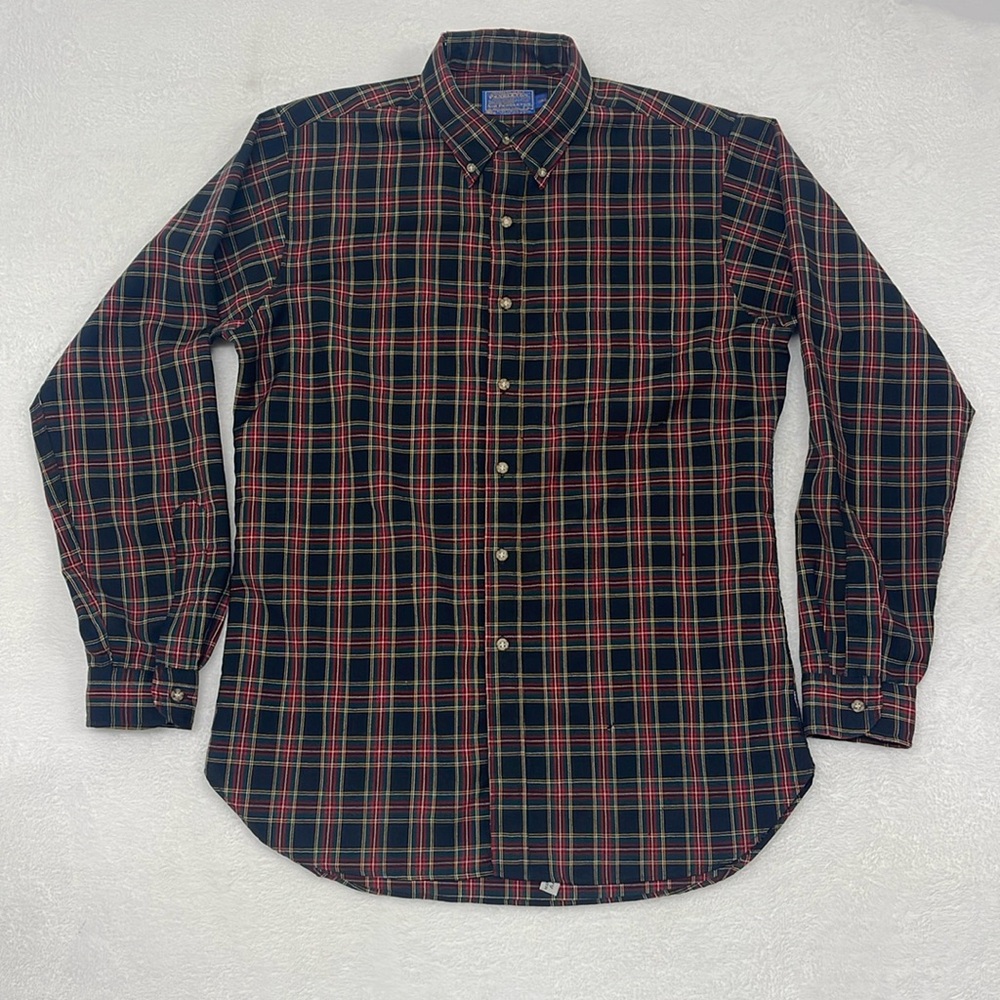 Vintage Pendleton Virgin Wool Button Up Long Sleeve Plaid Mens sz Large Long